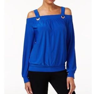 Thalia Sodi Top Cold-Shoulder Solid Blouse